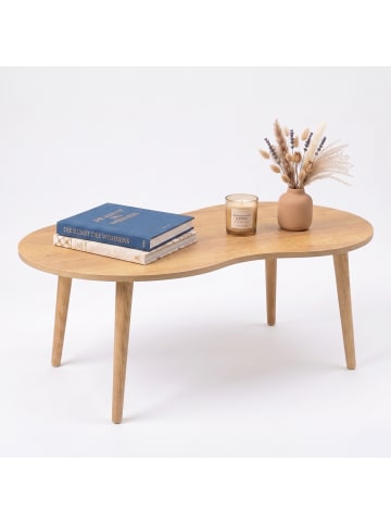 VCM Couchtisch 90 x 50 Wohnzimmer Retro Design Barilo in Honig-Eiche