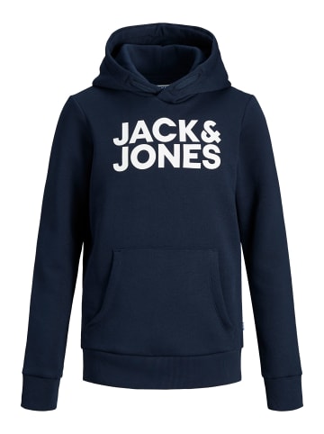 JACK & JONES Junior Kapuzen-Sweatshirt in navy blazer/Large Print