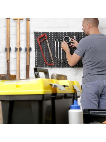 relaxdays 20x Gerätehalter in Grau/Schwarz