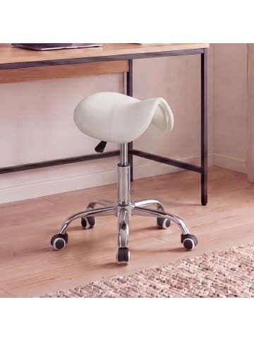 FineBuy Bürostuhl in Weiß / Kunstleder / 60x60x60