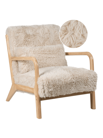Beliani Sessel SKOVDE in Beige/Braun - (W) 65 x (H) 78 x (L) 80 cm