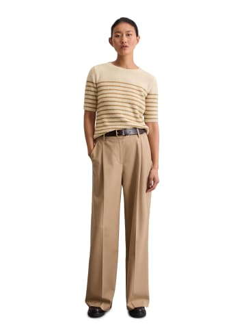 Marc O'Polo Gestreifter Kurzarm-Pullover slim in deep night blue / striped