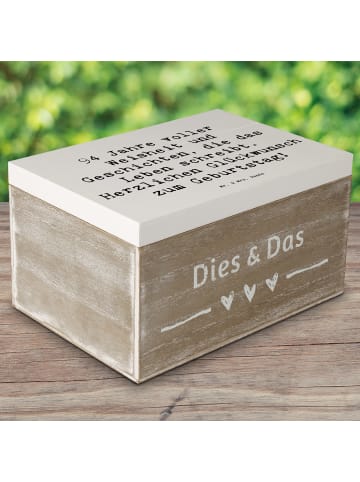 Mr. & Mrs. Panda Holzkiste Spruch 94. Geburtstag mit Spruch in Weiß