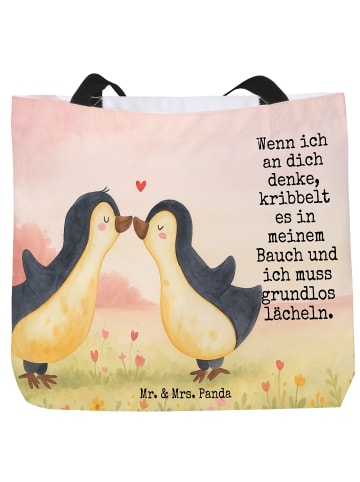 Mr. & Mrs. Panda Schultasche Pinguine Kuss Design mit Spruch in Weiß
