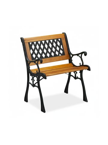 relaxdays Gartenstuhl in Natur/Schwarz - (B)62 x (H)73 x (T)52,5 cm