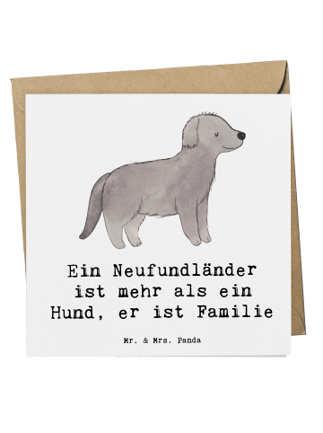 Mr. & Mrs. Panda Deluxe Karte Neufundländer Familie mit Spruch in Weiß