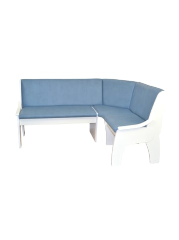 möbel-direkt Trucheneckbank 125x165 cm Maren in weiß/blau
