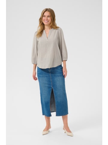 Kaffe Langarm-Bluse KAsjila in Elephant Skin