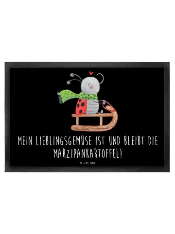 Mr. & Mrs. Panda Fußmatte Smörle Rodeln mit Spruch in Schwarz