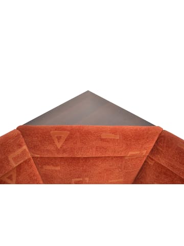 möbel-direkt Eckbank 125x165 cm Truheneckbank in Nussbaum-Nachbildung/rot