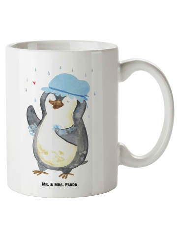 Mr. & Mrs. Panda Kaffeetasse Pinguin Duschen ohne Spruch in Weiß