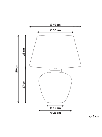 Beliani Tischleuchten BARTON in Braun - (W) 40 x (H) 51 x (L) 40 cm
