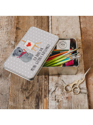 Mr. & Mrs. Panda Geschenkbox Koala Künstler mit Spruch in Grau Pastell