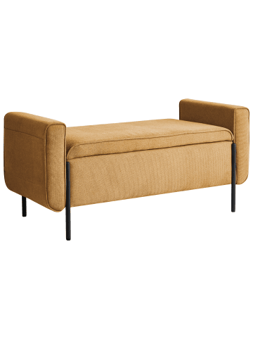 Beliani Bettbank LEWES in Gelb/Schwarz - (W) 114 x (H) 55 x (L) 50 cm
