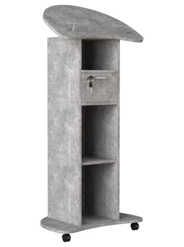 VCM  Holz Stehpult Rednerpult Stehtisch Rollen Redola in Beton-Grau