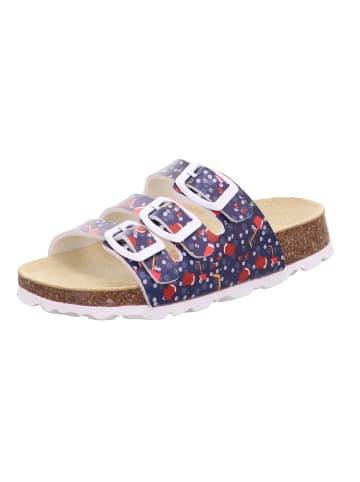 Tieffußbett Pantolette FUSSBETTPANTOFFEL in Blau/Rot