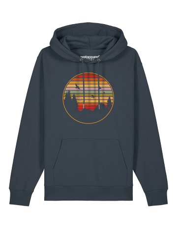 wat? Apparel Sweatshirt Sunset Berge & Tannen in India Ink Grey