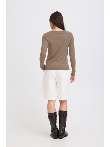 b. young Strickpullover langarm BYMMORLA Tight fit in Walnut Melange