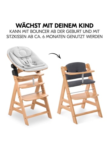 Hauck Alpha Plus 4-tlg. Newborn Set Eco - Hochstuhl in braun,grau