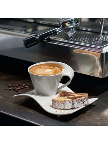 Villeroy & Boch 6er Set Café au lait Tasse mit Unterteller NewWave Caffè 260 ml in weiß