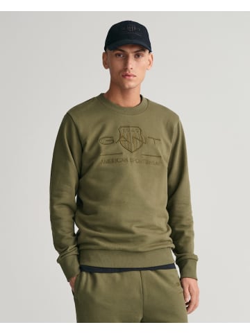 Gant Tonal Shield Rundhals-Sweatshirt in Grün