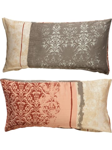 Erwin Müller Mako-Satin Kissenbezug in rot-beige