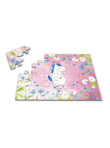 Mr. & Mrs. Panda Puzzle Einhorn Mann ohne Spruch in Rot Pastell
