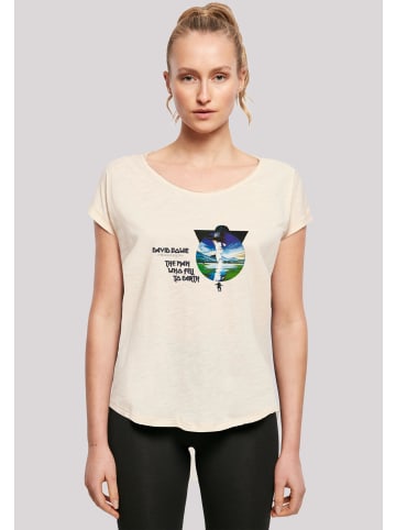 F4NT4STIC Long Cut T-Shirt The Man Who Fell To Earth David Bowie in Whitesand