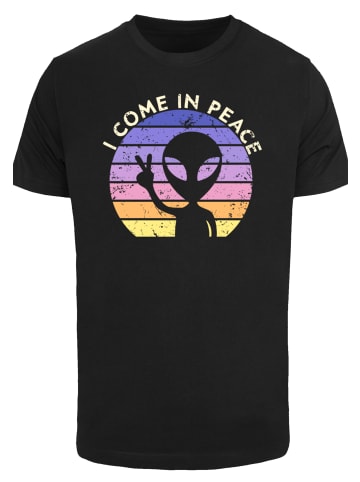 F4NT4STIC T-Shirt Alien Peace Sunset in schwarz