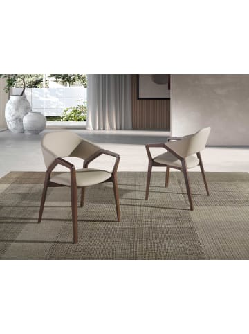 Angel Cerdá Stuhl 4068 in Nerz/Walnuss – (B)57 x (H)80 x (T)58 cm
