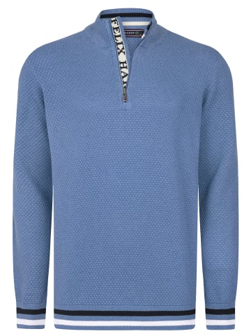 Felix Hardy Halber Reißverschluss Baumwollpullover in Indigo