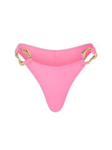 Moda Minx Bikinihose Irregular Hoop Fixed Brazilian Bikini Bottom in pink