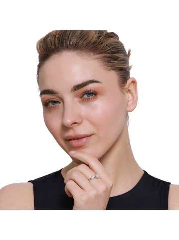 Steel_Art Ring mit fliederfarbenden Stein Damen Nomin silberfarben in silberfarben poliert