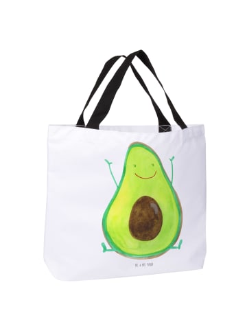 Mr. & Mrs. Panda Strandtasche Avocado Glücklich ohne Spruch in Weiß