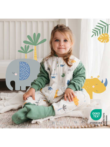 Schlummersack Schlafsack mit Füßen und umklappbaren Bündchen, 3.5 TOG in Dunkelgrün