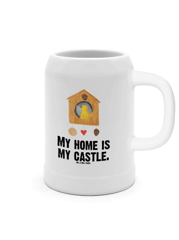 Mr. & Mrs. Panda Humpen Vogel Haus mit Spruch in Weiß