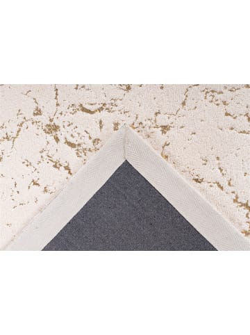 Kayoom Hochflor Teppich Bijou 225 in creme - gold - rechteckig