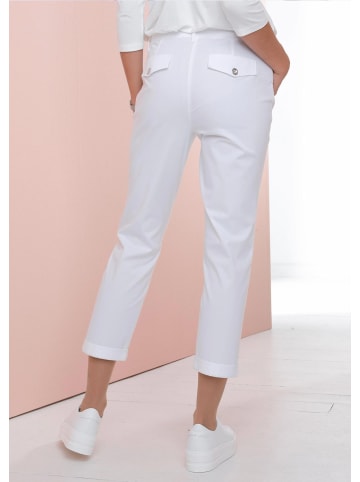 GOLDNER Chino-Hose Lässige Chinohose mit weichem Peach-Finish in weiß