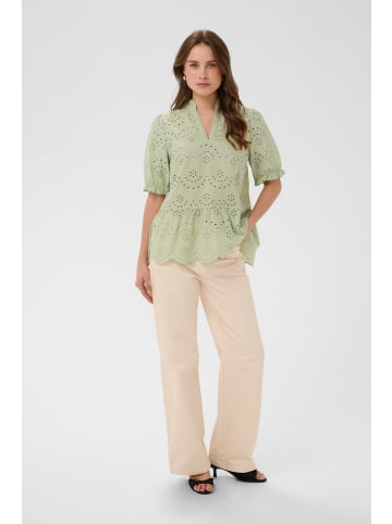 SAINT TROPEZ Kurzarm-Bluse GeleksaSZ Gerade Passform in Smoke Green