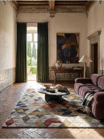 KADIMA DESIGN Wollteppich Kurzflor ESK Geometrisch Naturfaser Wohnzimmer