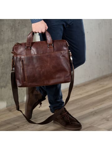 BACCINI Leder-Laptoptasche 15" Leder Businesstasche Unisex LEANDRO in braun