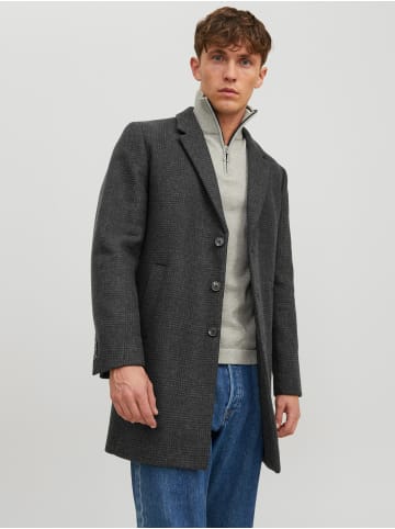 Jack & Jones Kurzer Woll Mantel Elegante Coat Übergangjacke JJEMOULDER in Dunkelgrau