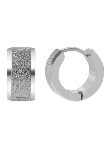 Adeliás Damen Ohrringe – Klappcreole aus Edelstahl in silber