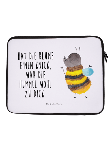 Mr. & Mrs. Panda Notebook Tasche Hummel flauschig mit Spruch in Weiß