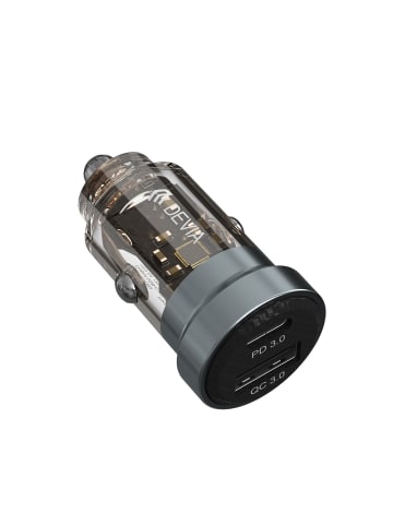 COFI 1453 Devia Autoladegerät 1x USB, 1x USB Typ C 30 W Schnelladegerät in Schwarz