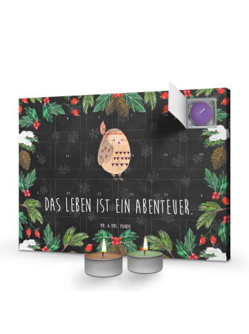 Mr. & Mrs. Panda Adventskalender Eule Federschmuck mit Spruch in Kreidetafel