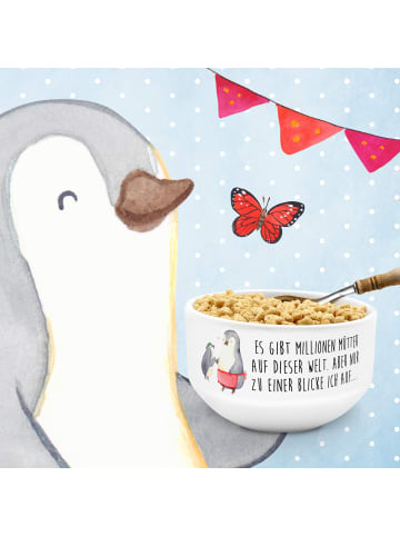 Mr. & Mrs. Panda schale Pinguin mit Kind mit Spruch in Weiß