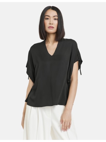 TAIFUN Bluse Kurzarm in Schwarz