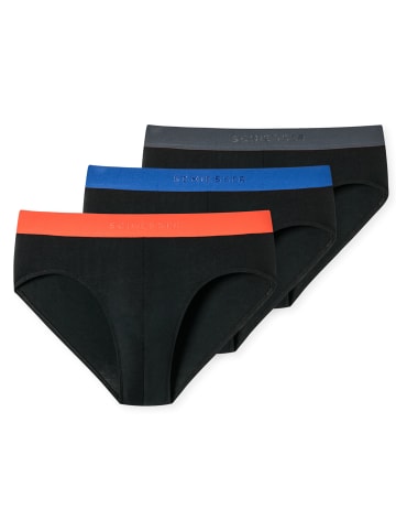 Schiesser Slip 3er Pack in Orange/Blau/Grau