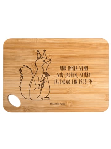 Mr. & Mrs. Panda Hackbrett Eichhörnchen Blume mit Spruch in Braun